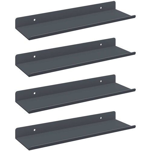  Lebdeća polica Zidne 4 pcs Antracit 30 x 9 x 2,5 cm Čelik Slike