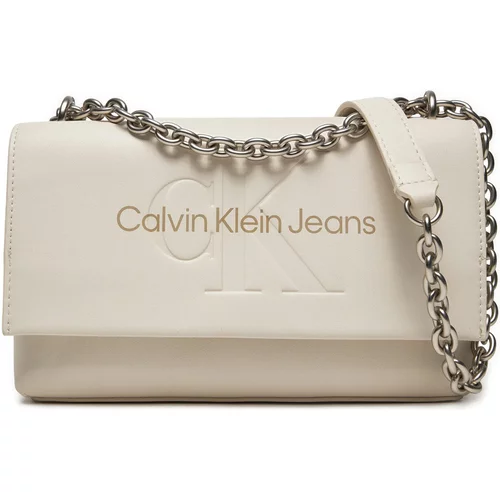 Calvin Klein Jeans Torbe SCULPTED EW FLAP W/CHAIN25 MONO K60K612221 Bež