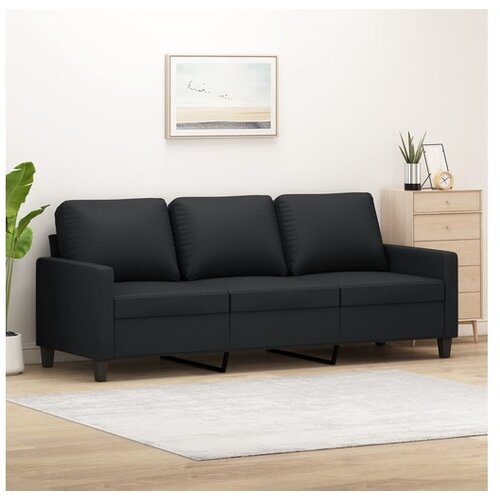 vidaXL Kavč trosed črn 180 cm umetno usnje Cene