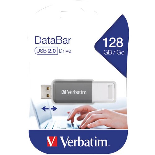  MEMORIJA USB128GB 2.0 DATABAR VERBATIM 49456 SIVA BLISTER Cijene
