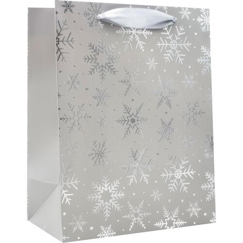  Vrečka darilna a4 32x26x12 novo leto srebrna snežinke e77563 PROMOCIJA Cene