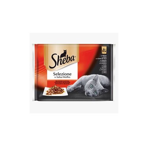  Hrana za mačke Sheba pouch meso umak 4x85g Slike