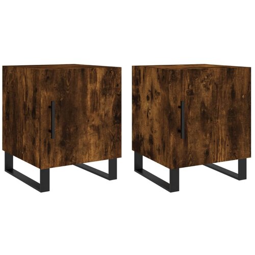 Maison Chic Dvo delni komplet Nočne omarice - Nočne mize dimljeni hrast 40x40x50 cm inženirski les, (21688276) Slike