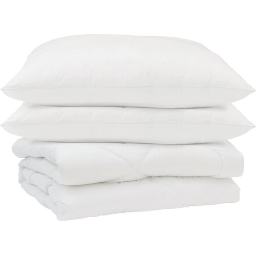 vidaXL Poletna odeja z blazino 3 pcs Bela Mikrofibra, (5000148156) Cene