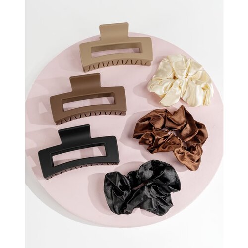 Brushworks Natural Hair Clip &amp;amp; Scrunchie Set darilni set za lase Slike
