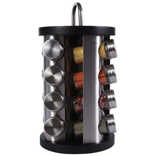 Kuchenprofi Začimbnik 16-delni črn na vrtljivem stojalu 20xh36cm / inox, steklo, (20455659) Cene