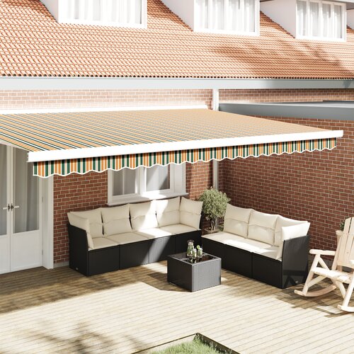 vidaXL Tenda za okvir 5 m Zelena in Rumena 4.8 x 0.2 m Cene