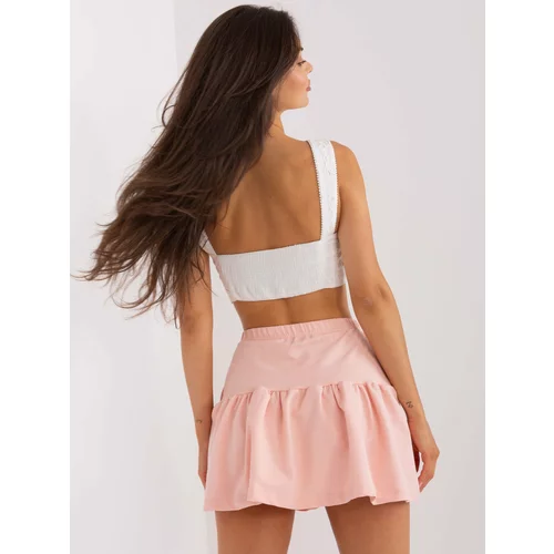 Fashion Hunters Peach skirt with frill and pockets