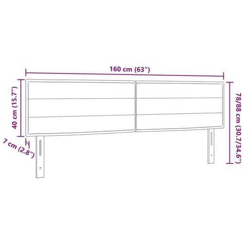  LED uzglavlje s modernim izgledom tamnosivo 80 cm tkanina Slike