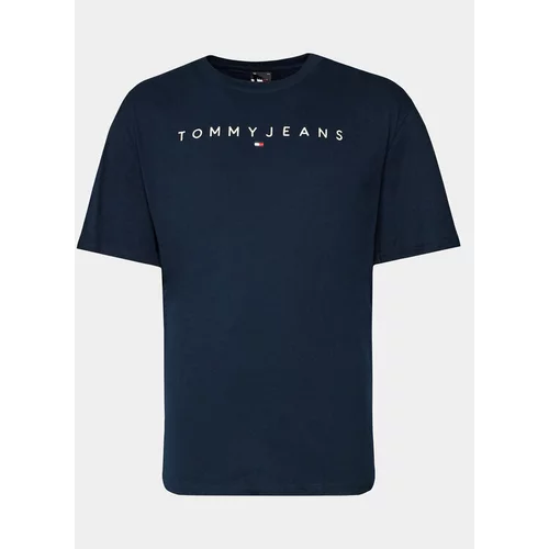 Tommy Jeans Majica Linear Logo DM0DM17993 Modra Regular Fit