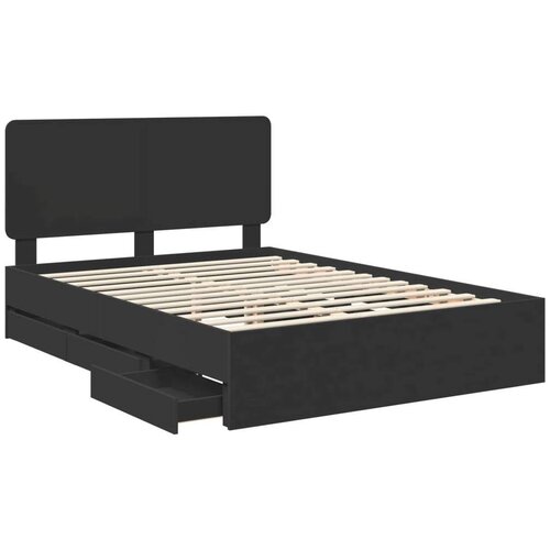  Okvir za krevet Crna 140 x 190 cm Inženjersko Drvo - Crna 140 x 190 cm Cene