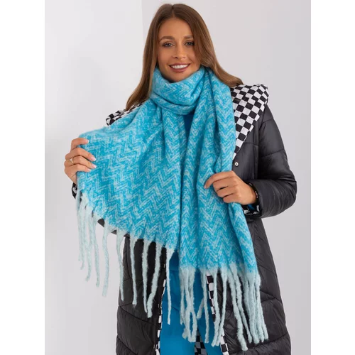 Fashion Hunters Blue knitted women's scarf