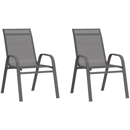  Složive vrtne stolice od tekstilena 2 kom sive