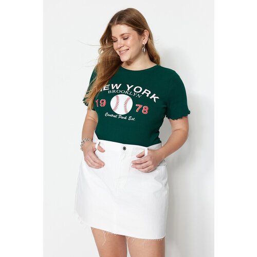 Trendyol Curve Plus Size Blouse - Green - Fitted Slike