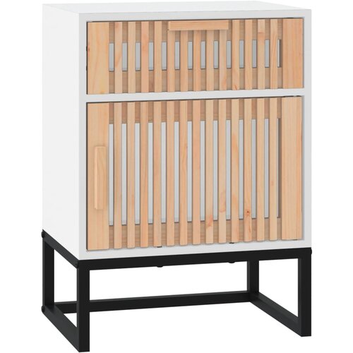 Maison Chic Nočna omarica - Nočna miza bela 40x30x55,5 cm inženirski les in železo, (21687677) Slike