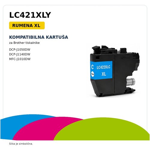  Kompatibilna kartuša za Brother LC421XLY za DCP-J1050DW, DCP-J1140DW, MFC-J1010DW – rumena Cene