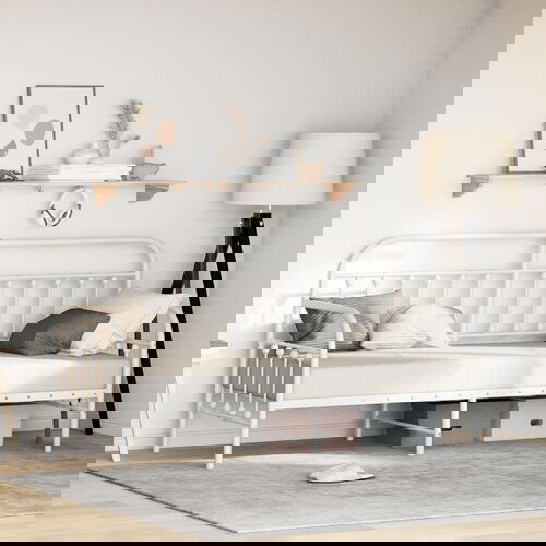 vidaXL Okvir za krevet bijeli 75x190 cm čelik Cene