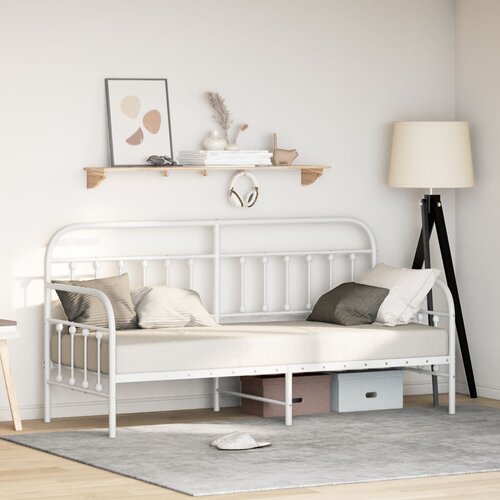 vidaXL posteljni okvir bel 75x190 cm jeklo Cene