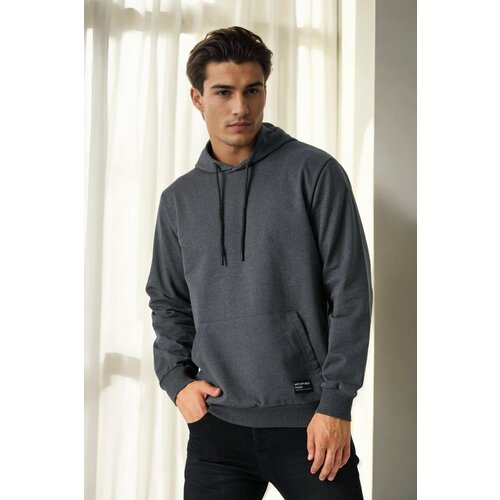 Dewberry 12612 Hooded Kangaroo Pocket Mens Sweatshirt-ANTHRACITE Cijene