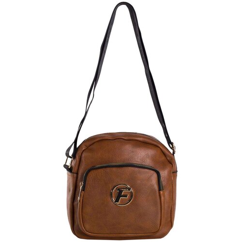 Fashion Hunters Small brown messenger bag made of eco-leather Slike