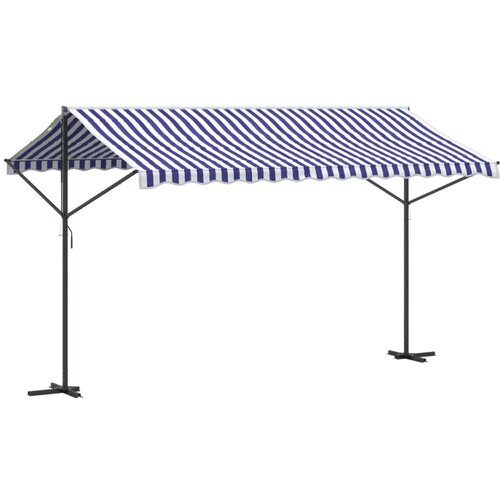  Samostojeća tenda plavo-bijela 400 x 300 cm od tkanine i čelika Slike