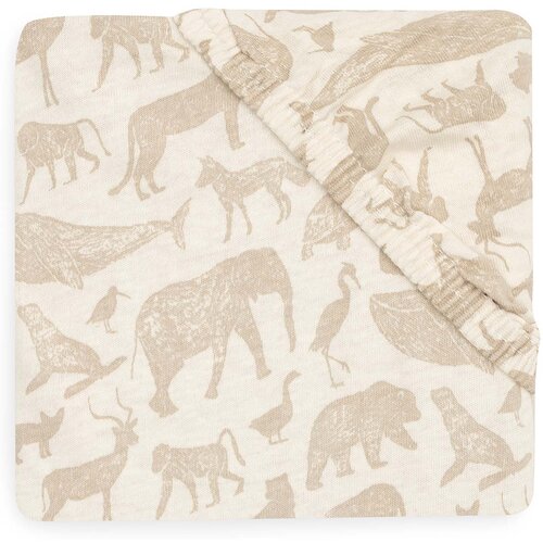 Jollein plahta za dječji krevetić 60x120 animals nougat Slike