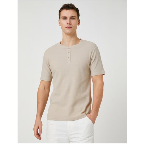 Koton Basic T-Shirt Large Collar Buttoned Slim Fit Short Sleeve Slike