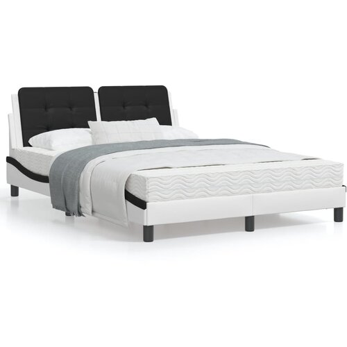 vidaXL Okvir kreveta s uzglavljem bijelo-crni 140x190 cm umjetna koža Cene