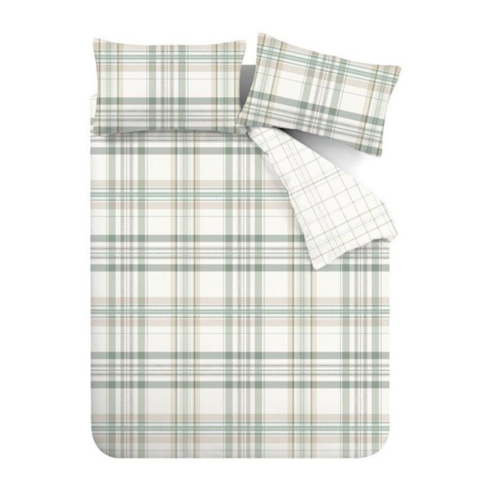 Catherine Lansfield Zelena 3-dijelna posteljina za bračni krevet/za produženi krevet 230x220 cm Cartmel Check &ndash; Cijene