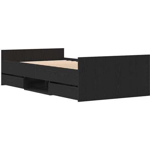  Krevetna konstrukcija s ladicama Crni hrast 203 x 103 x 50 cm Slike