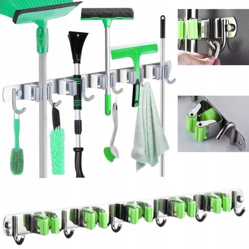 Univerzalni inox stenski nosilec ročajev za 5 pripomočkov 60cm Cene