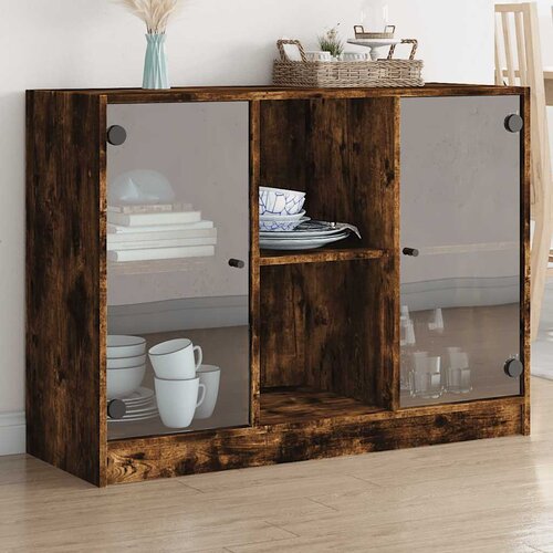  Komoda boja dimljenog hrasta 102x37x75,5 cm konstruirano drvo Cijene