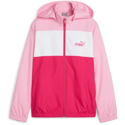 Puma Prijelazna jakna 'ESS+' roza / crvena / prljavo bijela
