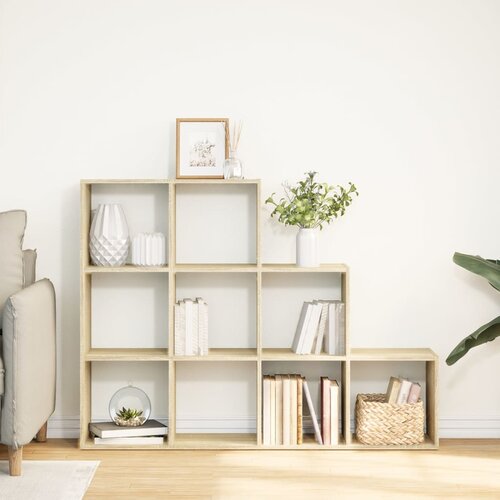  Pregrada/regal za knjige3 razina hrast 137,5x29x103,5 cm drveni Slike