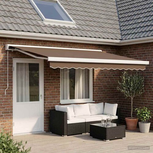  Povlačivi tende Sivosmeđa 450 &times; 300 cm Platno i Aluminij Cijene