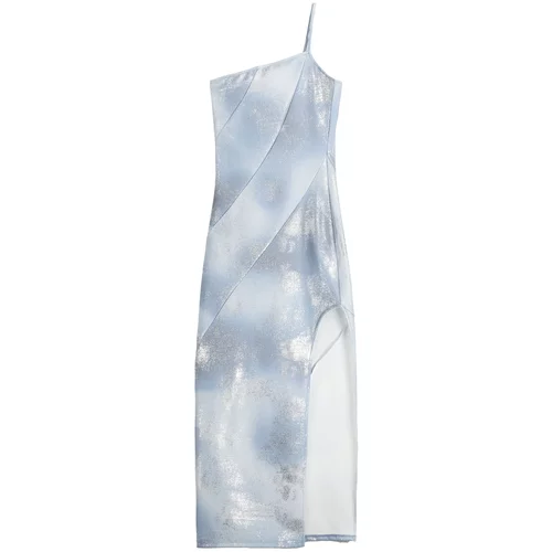 Bershka Koktel haljina svijetloplava / srebro / bijela
