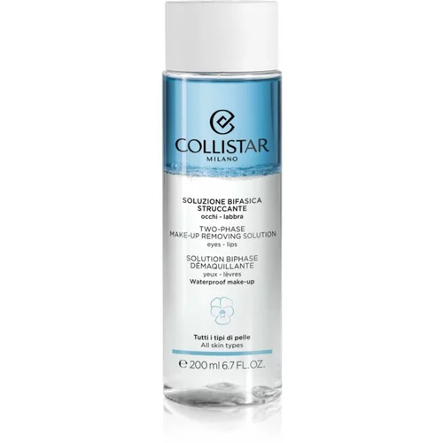 Collistar Cleansers Two-phase Make-up Removing Solution Eyes-Lips dvofazno sredstvo za uklanjanje vodootporne šminke s usana i oko očiju 200 ml