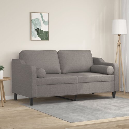  The Living Store Kavč dvosed z blazinami taupe 140 cm blago - Kavč Dvosed, (21484376) Slike