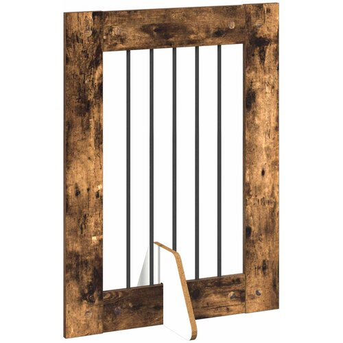  Vrata za pse s postoljem 6 pcs Dimljeni hrast 60 x 80 cm Slike