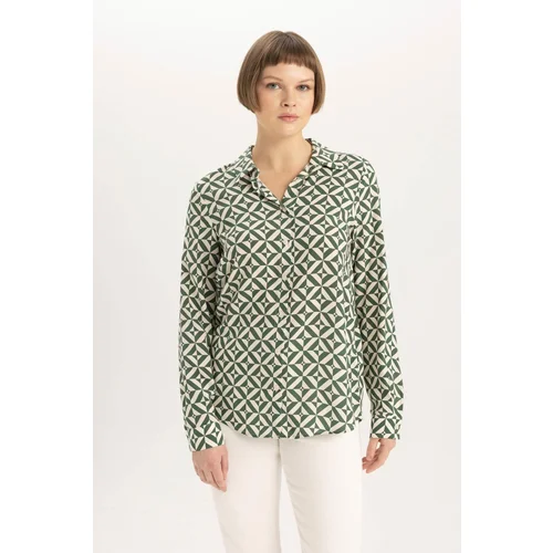 Defacto Regular Fit Long Sleeve Patterned Shirt