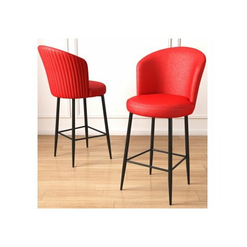 HANAH HOME set 6 barskih stolica uras red black Cene