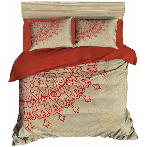  434 redgoldbeige double quilt cover set Cene