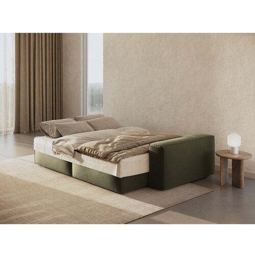 Micadoni Zelena raztegljiva sedežna garnitura iz tkanine boucl&amp;eacute; 247 cm Jodie &amp;ndash; Home Slike