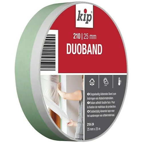 KIP Dvostruko ljepljiva traka Duoband 210 (Obostrano ljepljivo, 25 m x 25 mm x 0,12 mm, Mekani PVC, Otpornost na temperaturu: Do 90 °C)