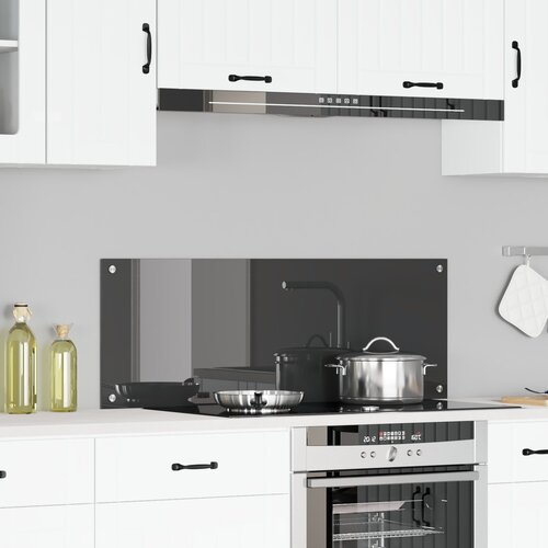 vidaXL Kuhinjski Backsplash Tamno sivi Staklo 110 x 40 cm Izdržljivo Cijene