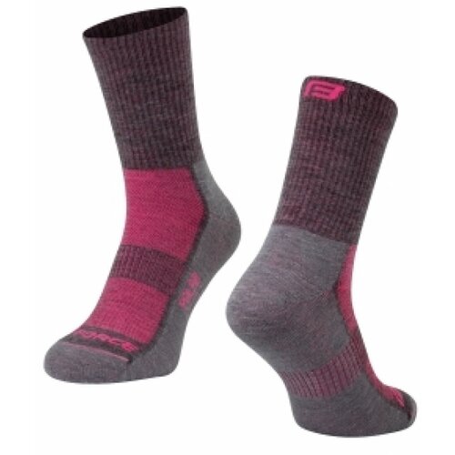 Čarape FORCE POLAR sivo-pink L-XL 42-47(merino) Slike