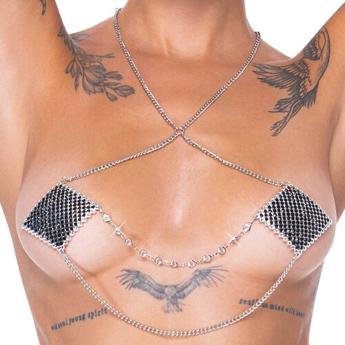 Cottelli Nipple Stickers Square 0781932 Shiny Silver Gems Cijene