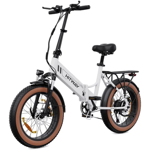 HITWAY BK20 e bike električno kolo 20" debelo zložljivo e-kolo, 250W/48V/10,4Ah baterija, 35-90km, terensko gorsko kolo s 7 prestavami, mestno e-kolo za moške in ženske,zložljivo električno, (21328039)