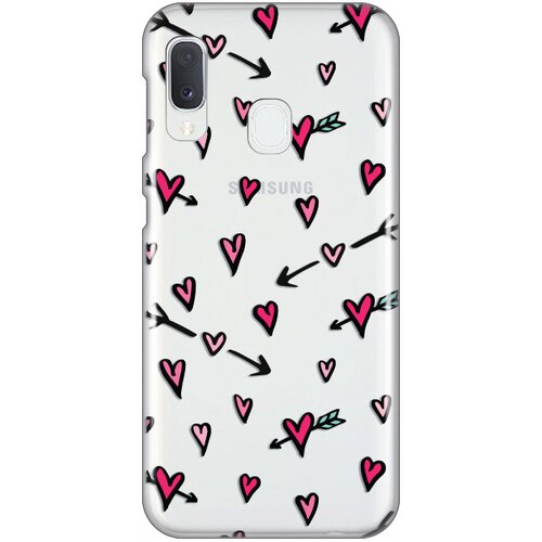 silikonska maska za Samsung A202F Galaxy A20e Heart Pattern Print Skin providna Slike