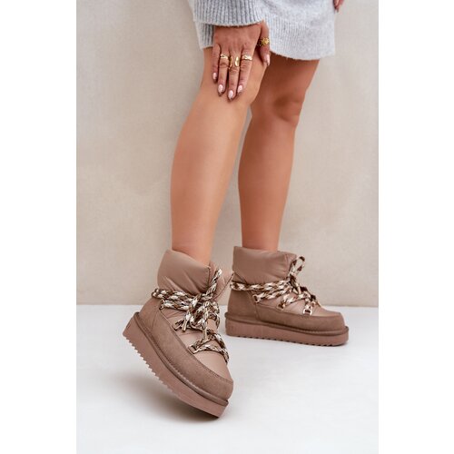 D.Franklin Suede Winter Boots Women With Thick Lacing Slike